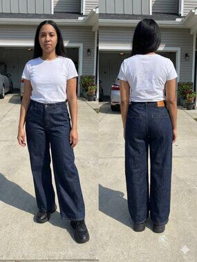 Robert Rodriguez NWT Dark Rinse Trouser Jeans Wide Leg Denim Size 4 27 Blue